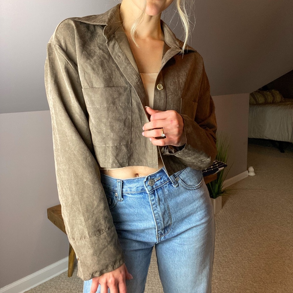 Espresso Suede Collared Shirt